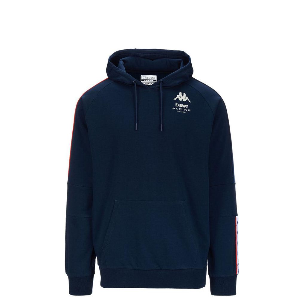 Men Kappa 222 Banda Anhod Alpine F1 Hoodie Navy | 081342-SFI