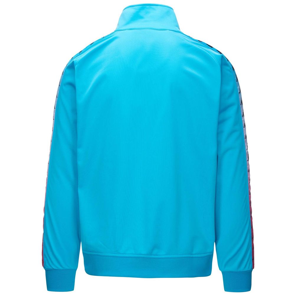 Men Kappa 222 Banda Anniston Degrade Jacket Turquoise | 520984-ONE