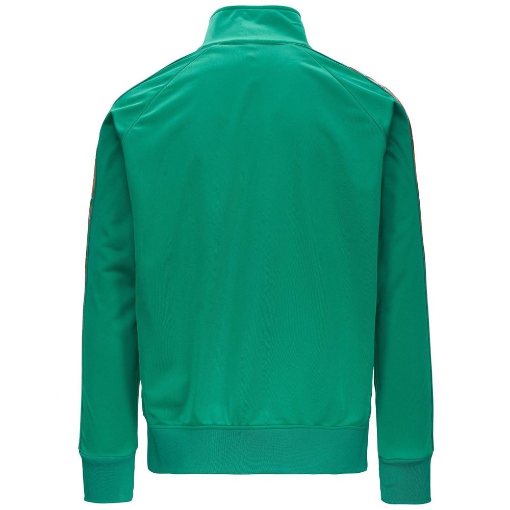 Men Kappa 222 Banda Anniston Graphiktape Jacket Green | 981675-OYN