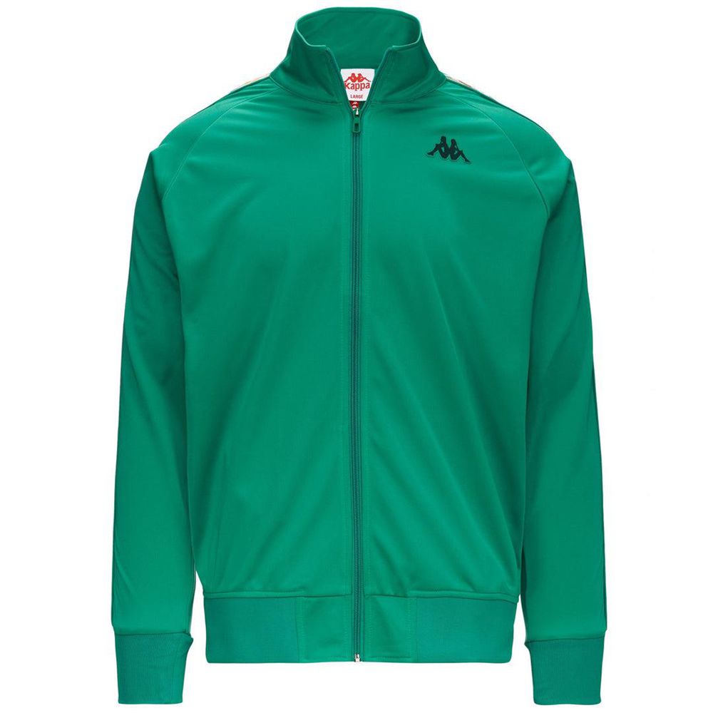 Men Kappa 222 Banda Anniston Graphiktape Jacket Green | 981675-OYN