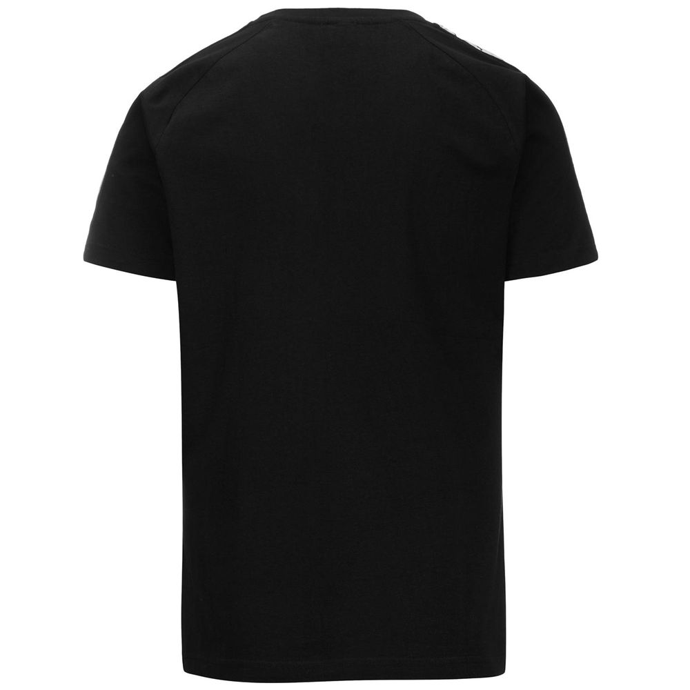 Men Kappa 222 Banda Coen Slim T-Shirt Black | 896370-KOD