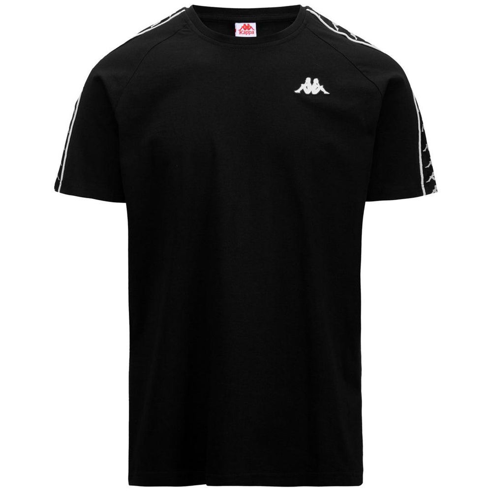 Men Kappa 222 Banda Coen Slim T-Shirt Black | 476958-JTU