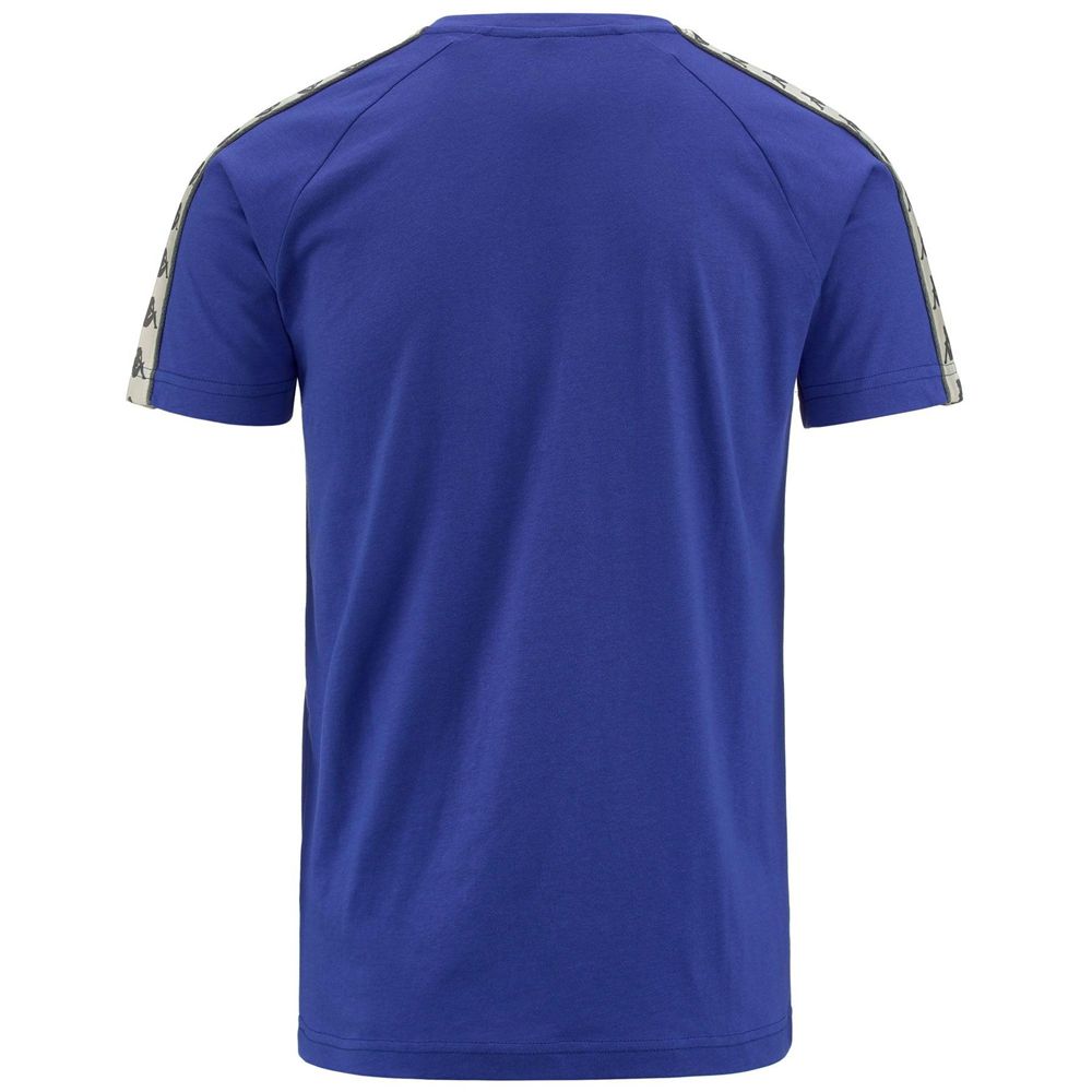 Men Kappa 222 Banda Coen Slim T-Shirt Blue | 793201-XBJ