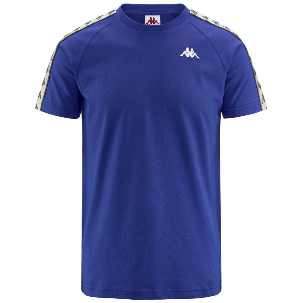 Men Kappa 222 Banda Coen Slim T-Shirt Blue | 793201-XBJ