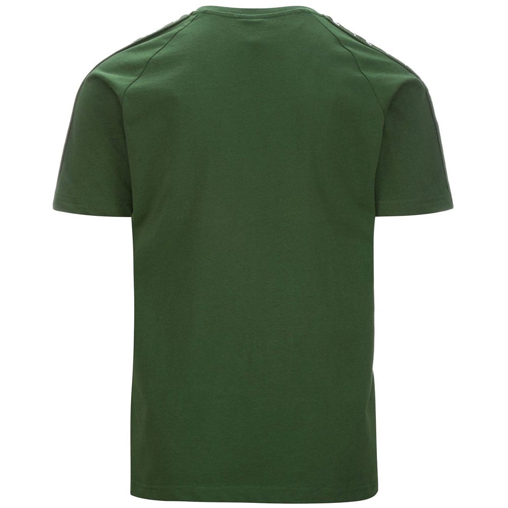 Men Kappa 222 Banda Coen Slim T-Shirt Green | 274359-HZQ