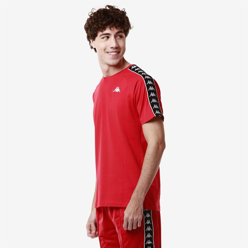 Men Kappa 222 Banda Coen Slim T-Shirt Red | 673184-MES