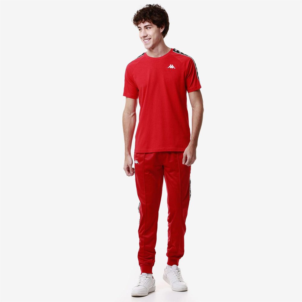 Men Kappa 222 Banda Coen Slim T-Shirt Red | 673184-MES