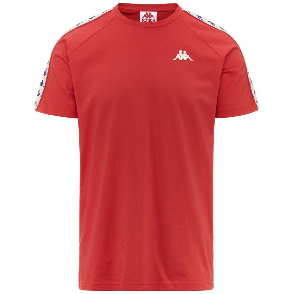 Men Kappa 222 Banda Coen Slim T-Shirt Red | 295840-SZK