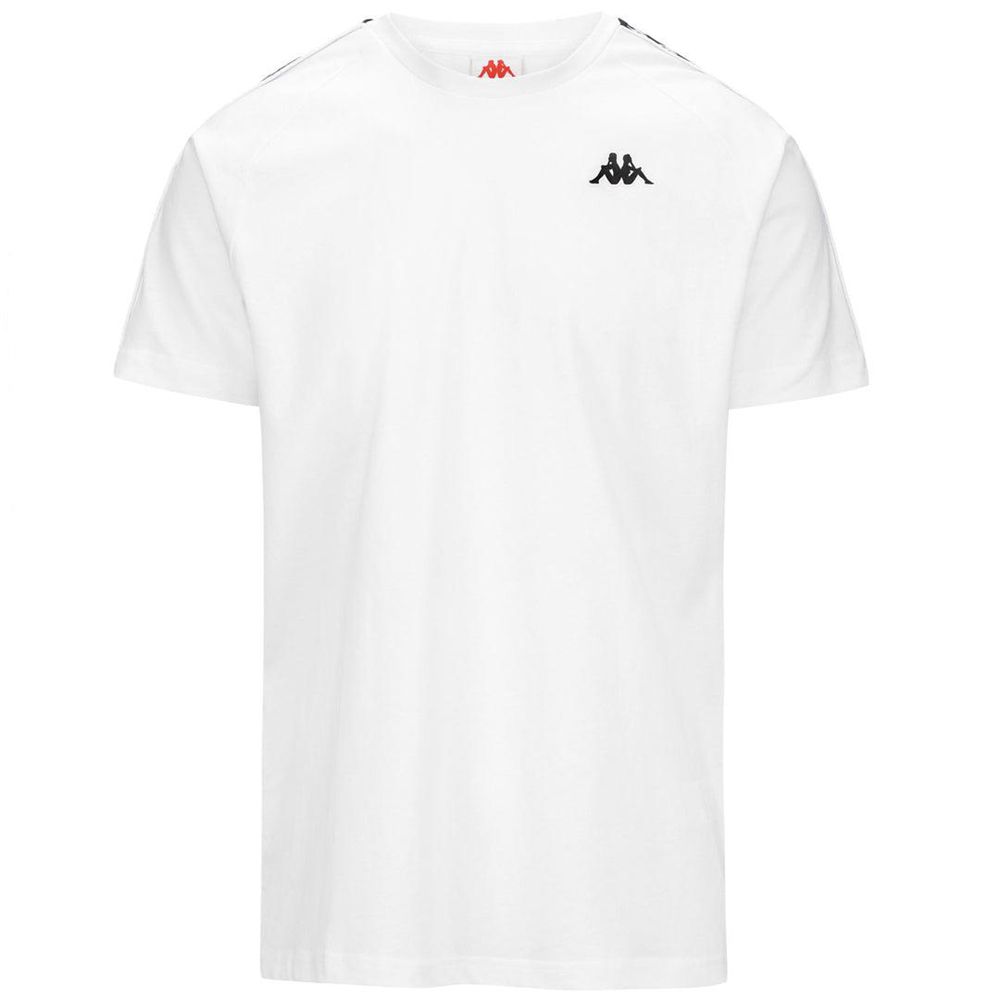 Men Kappa 222 Banda Coen Slim T-Shirt White | 173984-WPZ