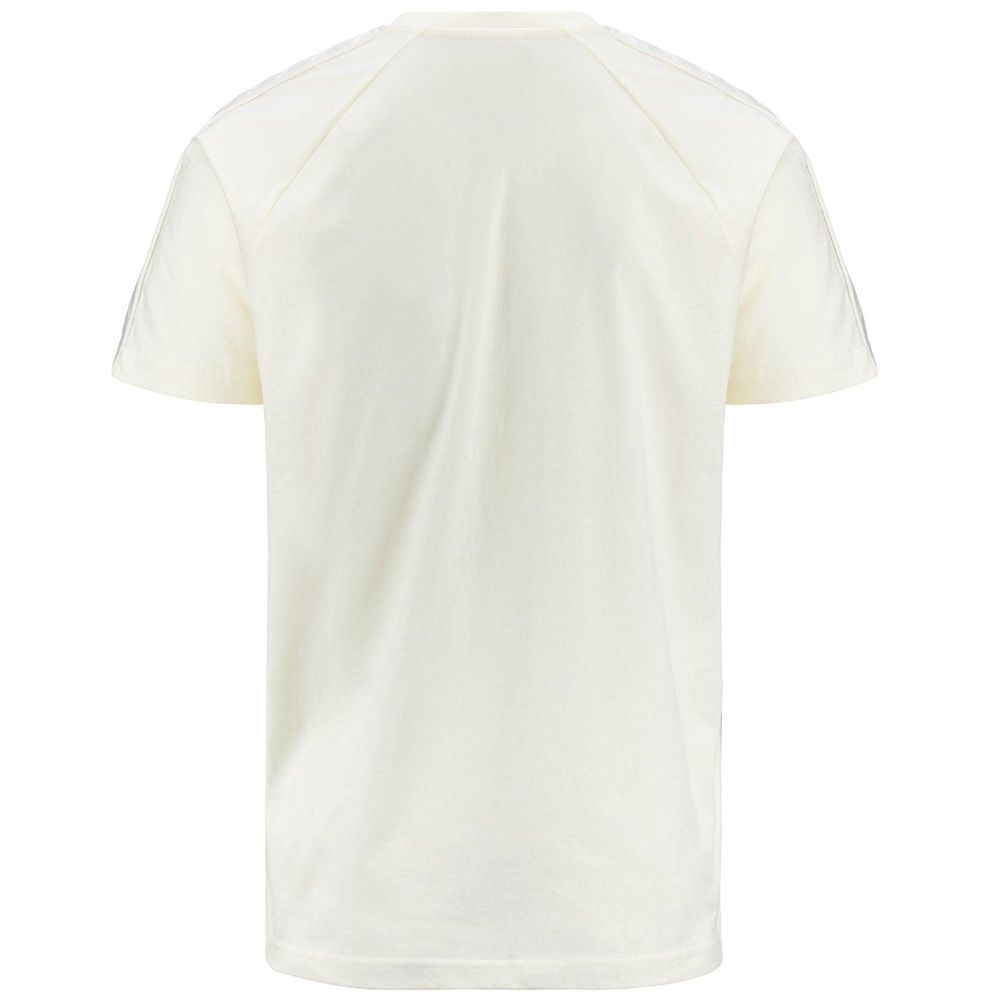 Men Kappa 222 Banda Coen Slim T-Shirt White | 201639-PTX