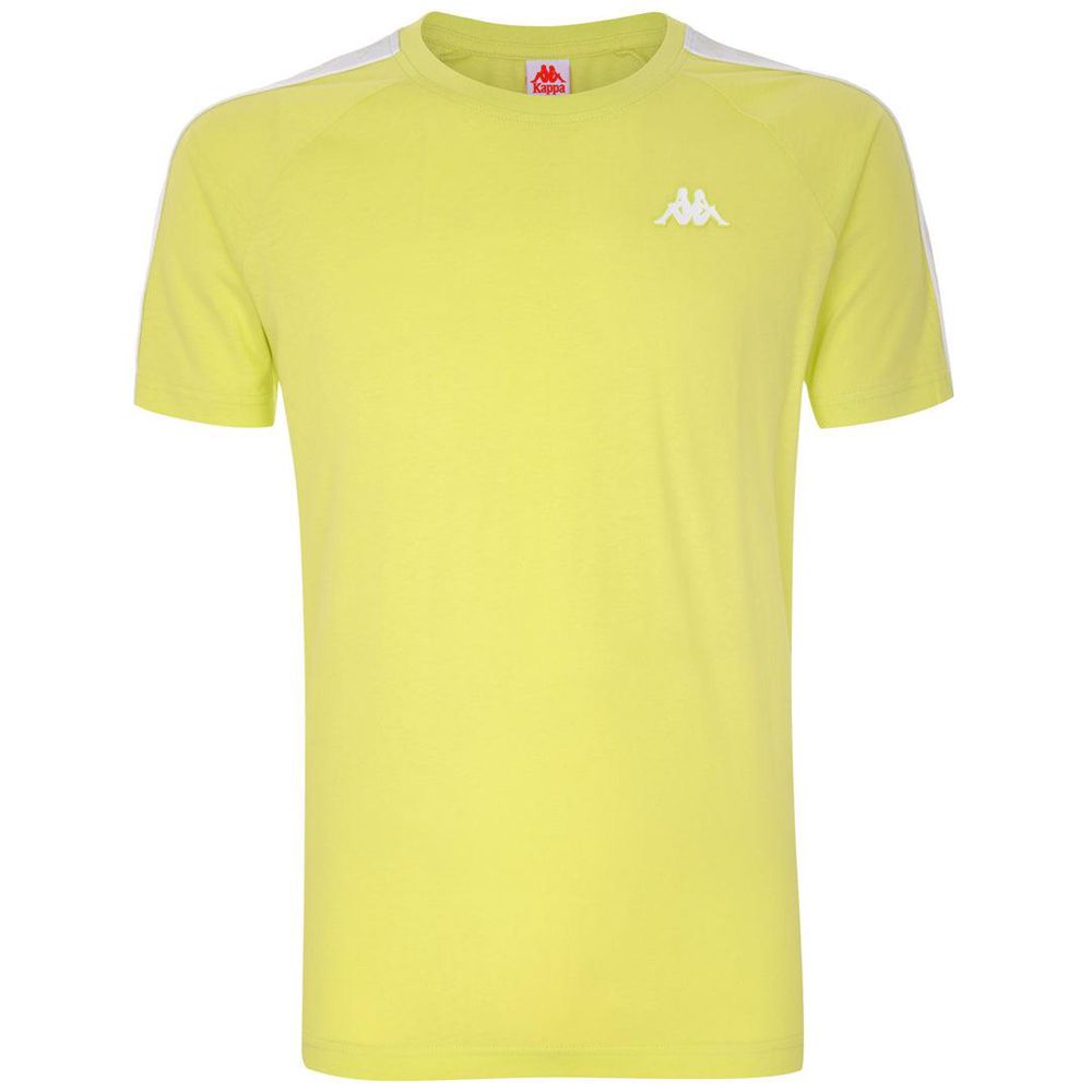 Men Kappa 222 Banda Coen Slim T-Shirt Yellow | 123457-HTP