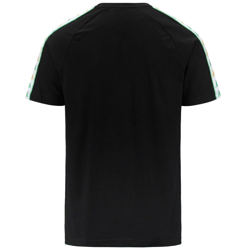 Men Kappa 222 Banda Coeni Slim T-Shirt Black | 916207-CYT