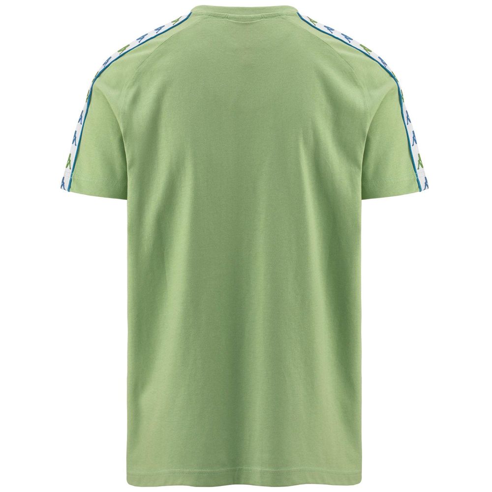 Men Kappa 222 Banda Coeni Slim T-Shirt Green | 478690-VZH