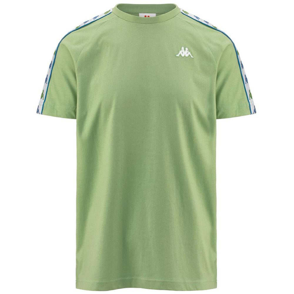 Men Kappa 222 Banda Coeni Slim T-Shirt Green | 478690-VZH