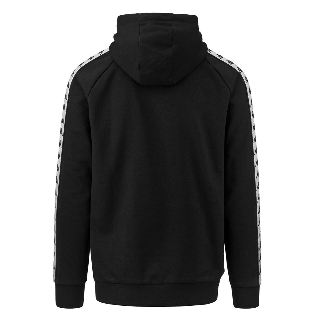 Men Kappa 222 Banda Hurry Hoodie Black | 054261-CAY