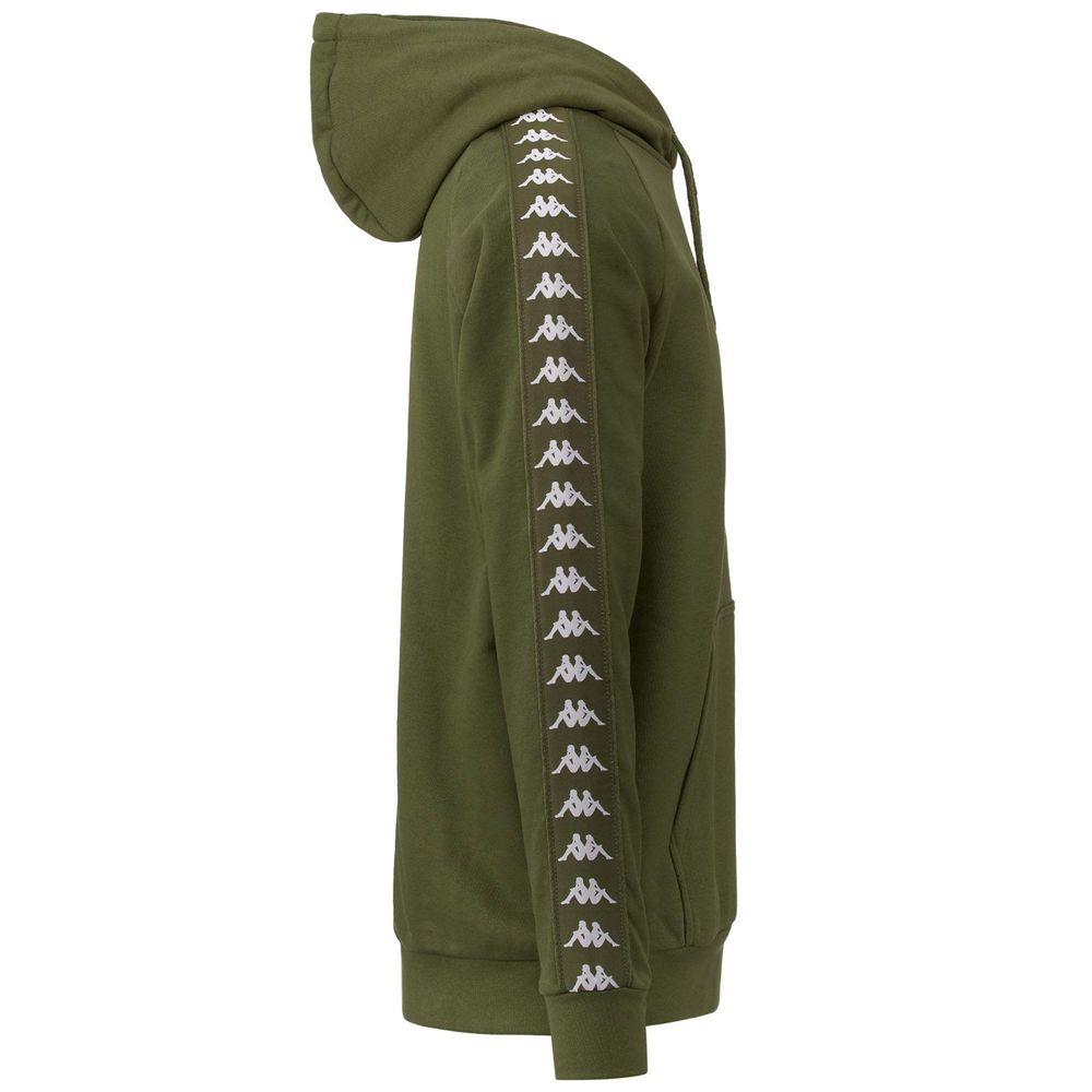 Men Kappa 222 Banda Hurry Hoodie Green | 687340-FNQ