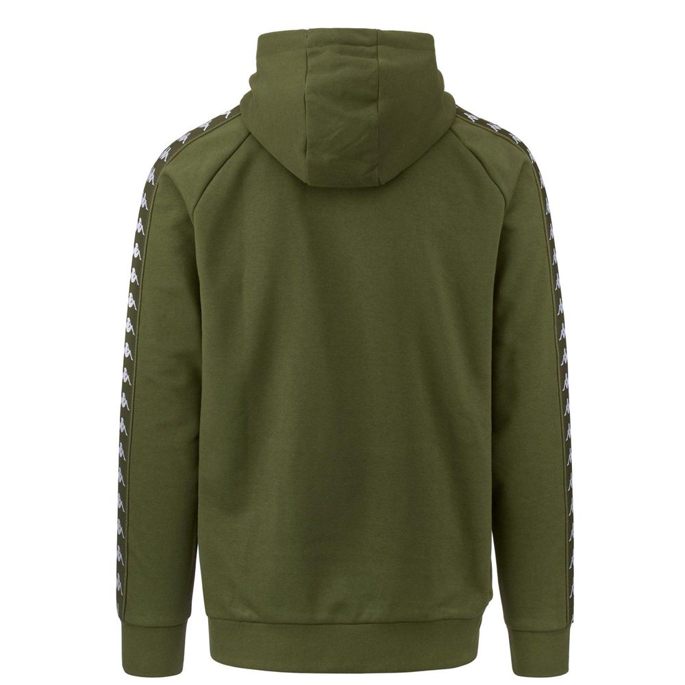 Men Kappa 222 Banda Hurry Hoodie Green | 687340-FNQ