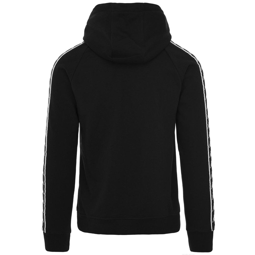 Men Kappa 222 Banda Hurtado Hoodie Black | 648507-BIQ