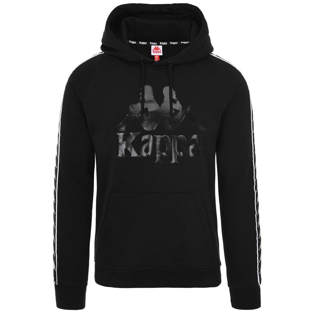 Men Kappa 222 Banda Hurtado Hoodie Black | 648507-BIQ