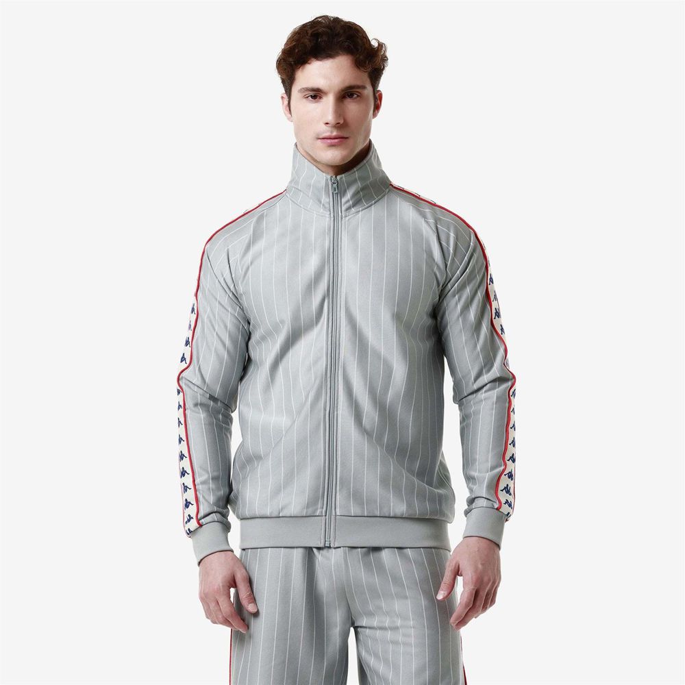 Men Kappa 222 Banda Lauro Jacket Grey | 841530-IZL