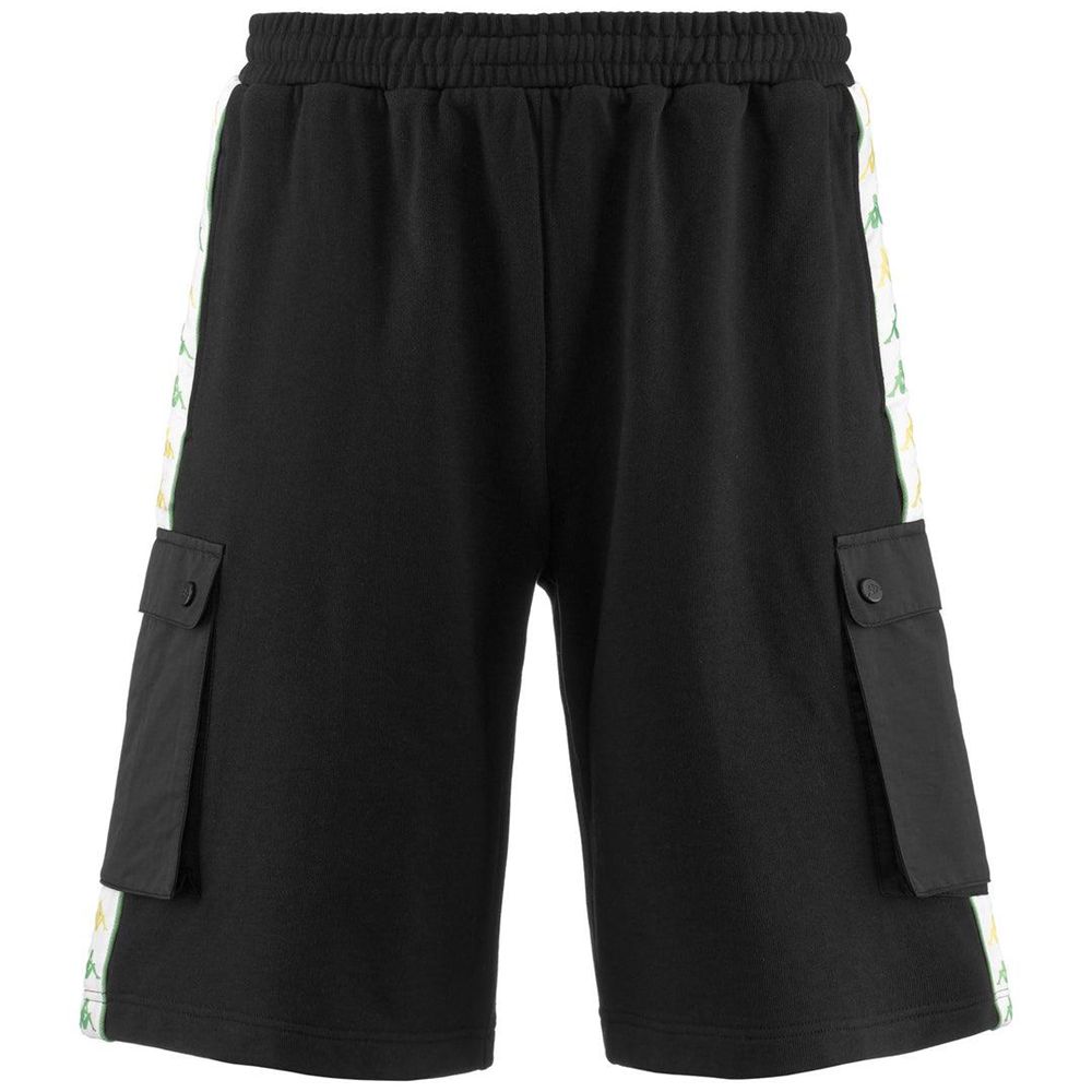 Men Kappa 222 Banda Sancio Shorts Black | 607348-CBO