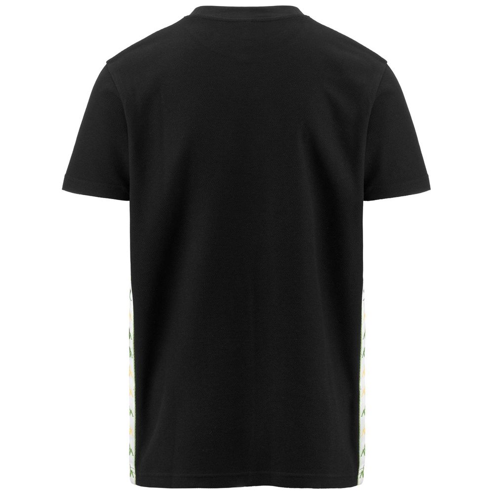 Men Kappa 222 Banda Selmo T-Shirt Black | 815407-WBZ