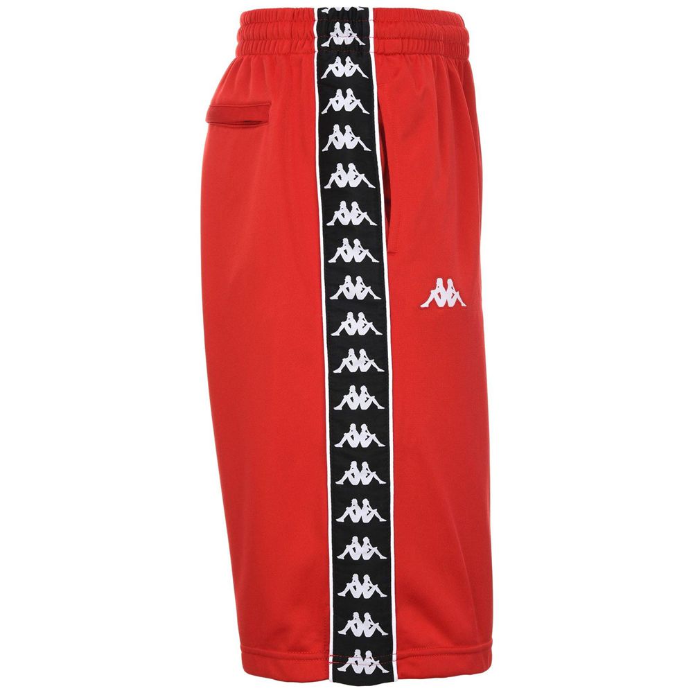 Men Kappa 222 Banda Treadwellz Shorts Red | 914086-SQR