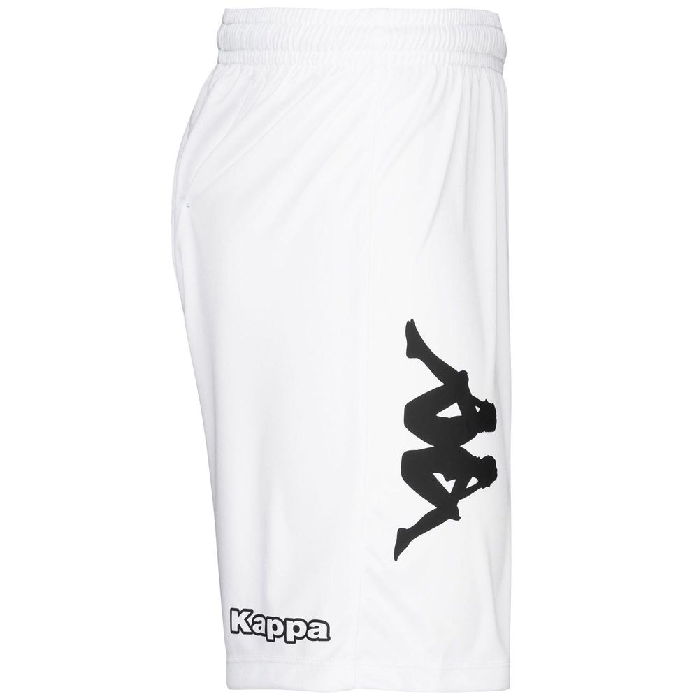 Men Kappa 4 Football Blixo Shorts White | 658704-GRY