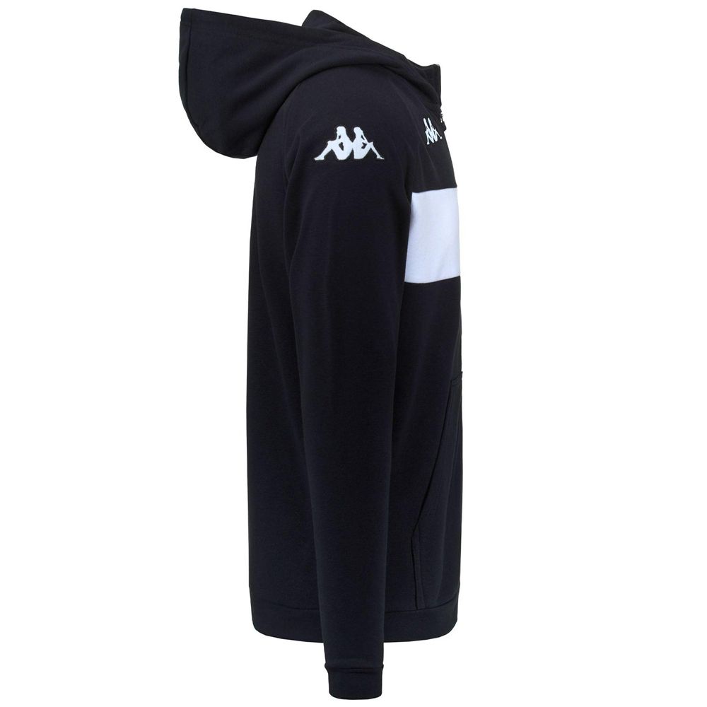 Men Kappa 4 Football Dacciozi Hoodie Black | 235718-FOS