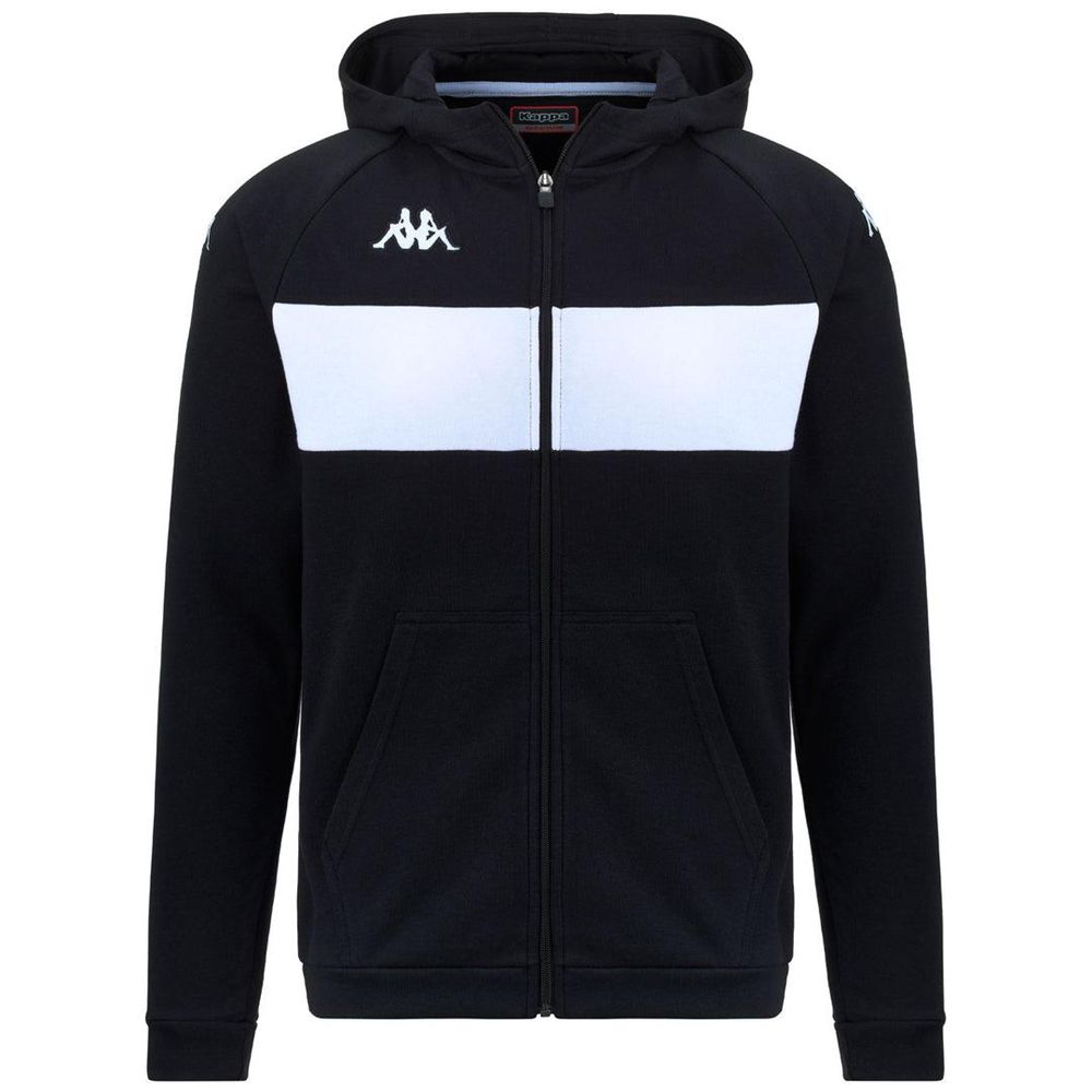 Men Kappa 4 Football Dacciozi Hoodie Black | 235718-FOS