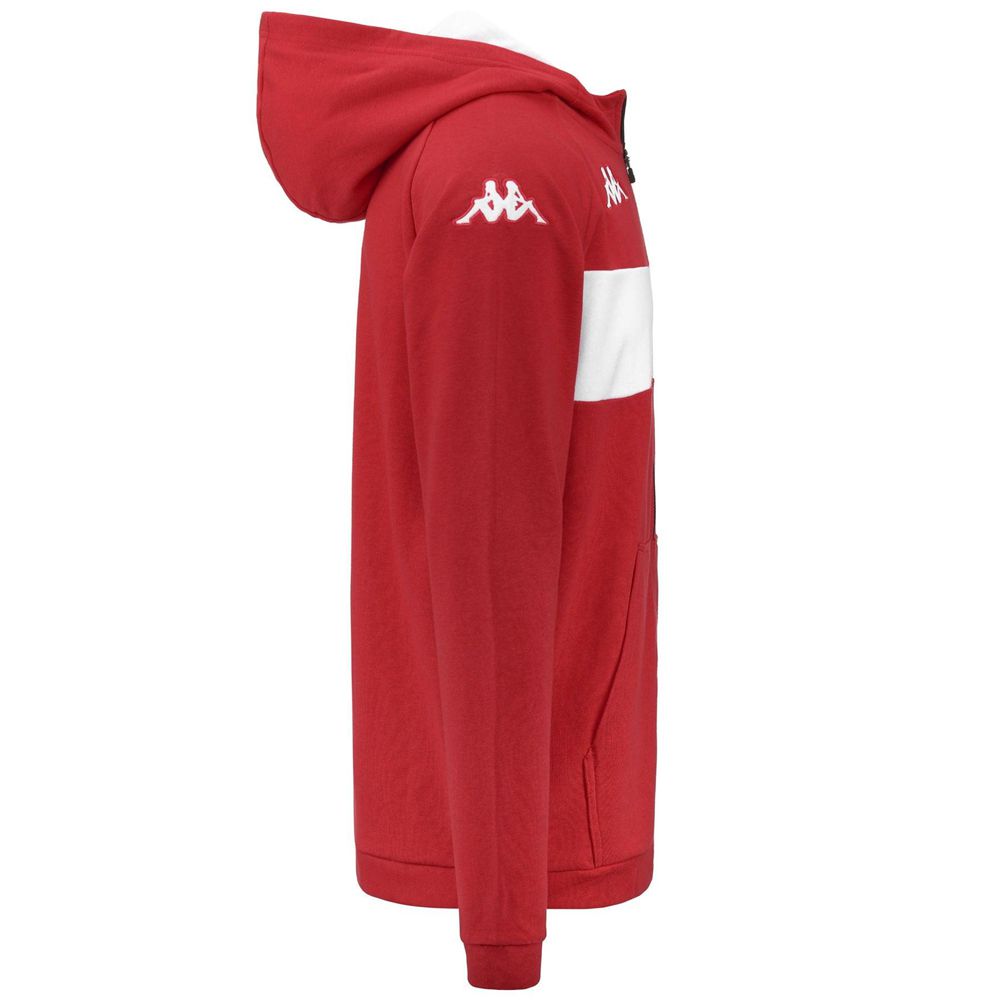 Men Kappa 4 Football Dacciozi Hoodie Red | 876432-DNP