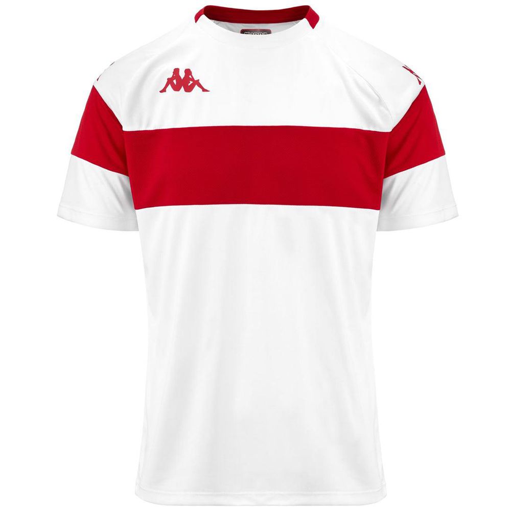 Men Kappa 4 Football Dareto Jersey White | 128794-JNE