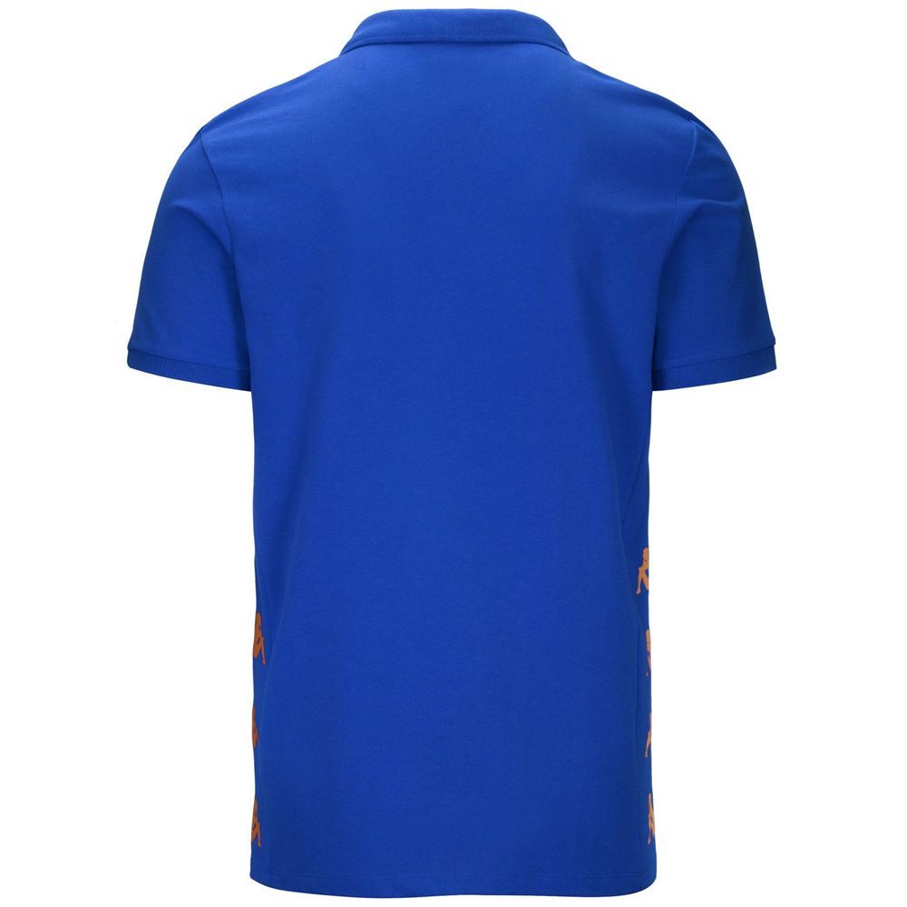 Men Kappa 4 Football Gastio Polo Shirt Blue | 018456-FQO