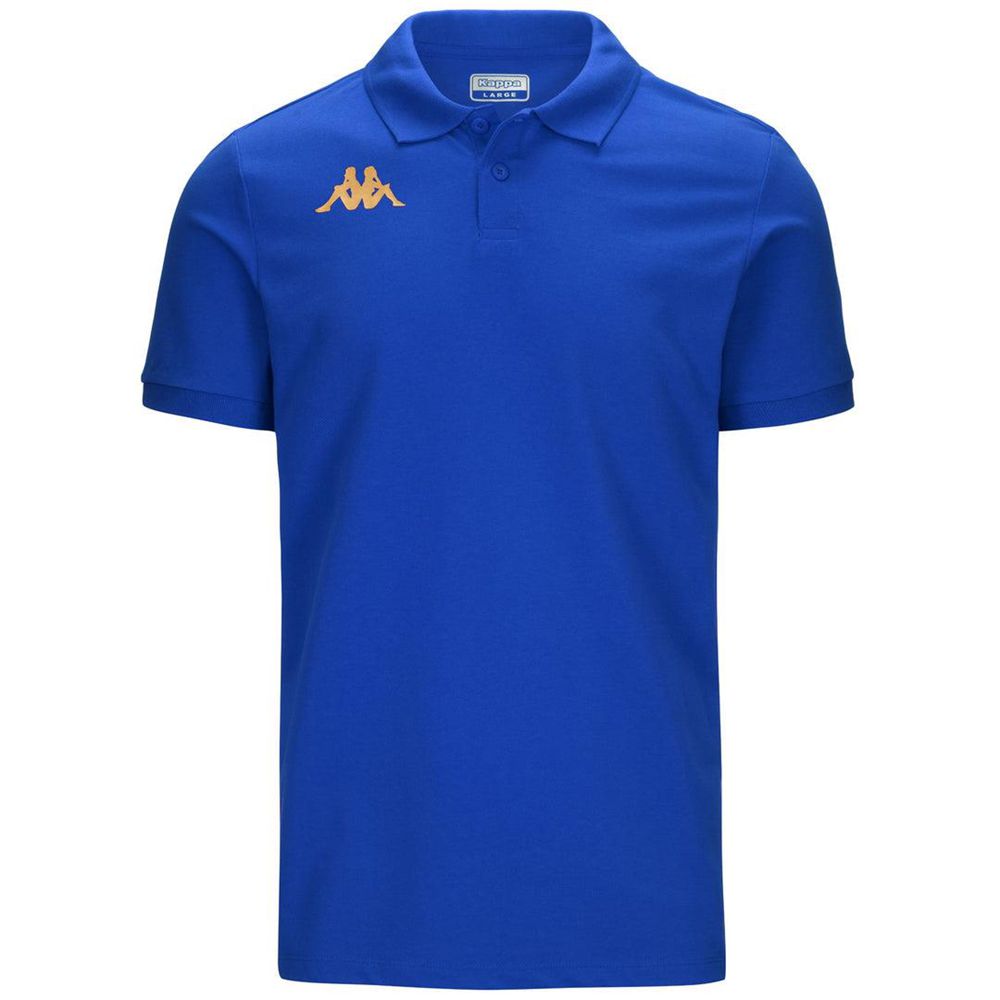 Men Kappa 4 Football Gastio Polo Shirt Blue | 018456-FQO