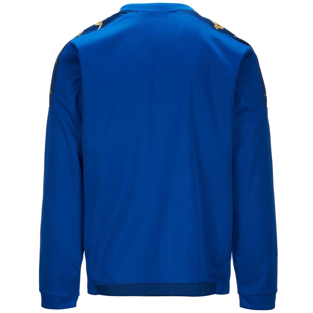 Men Kappa 4 Football Gaverno Sweater Blue | 354679-NSB