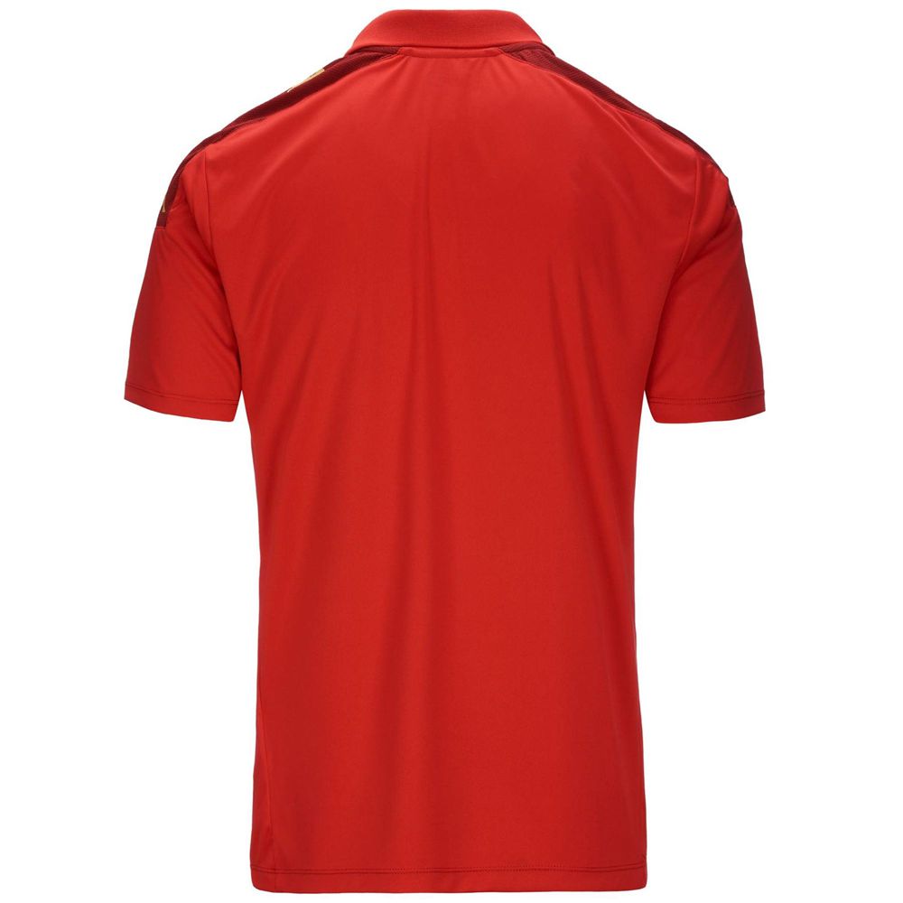 Men Kappa 4 Football Ghiolo Polo Shirt Red | 381692-JNR