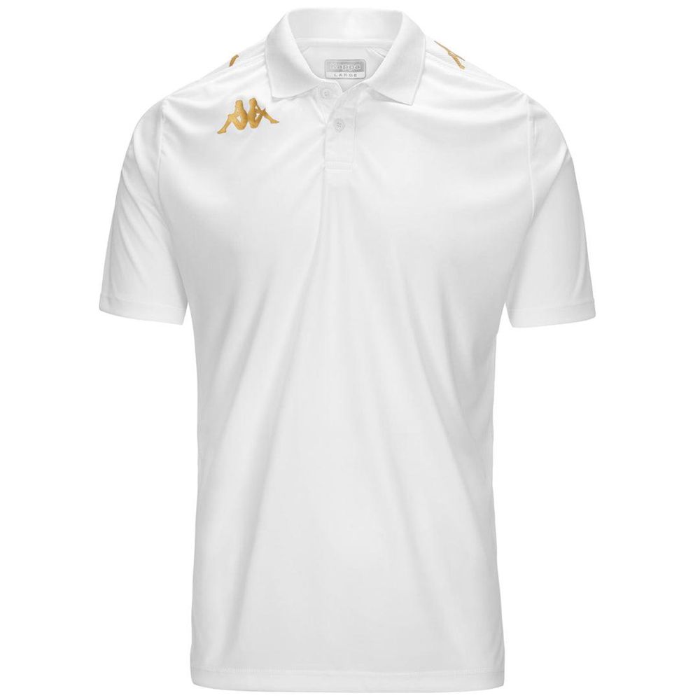 Men Kappa 4 Football Ghiolo Polo Shirt White | 062834-GZV