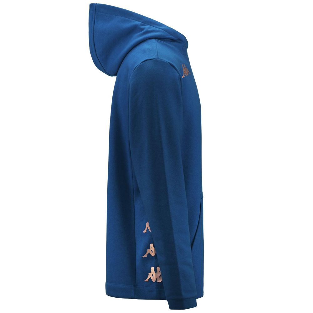 Men Kappa 4 Football Giordi Hoodie Blue | 765238-JRF