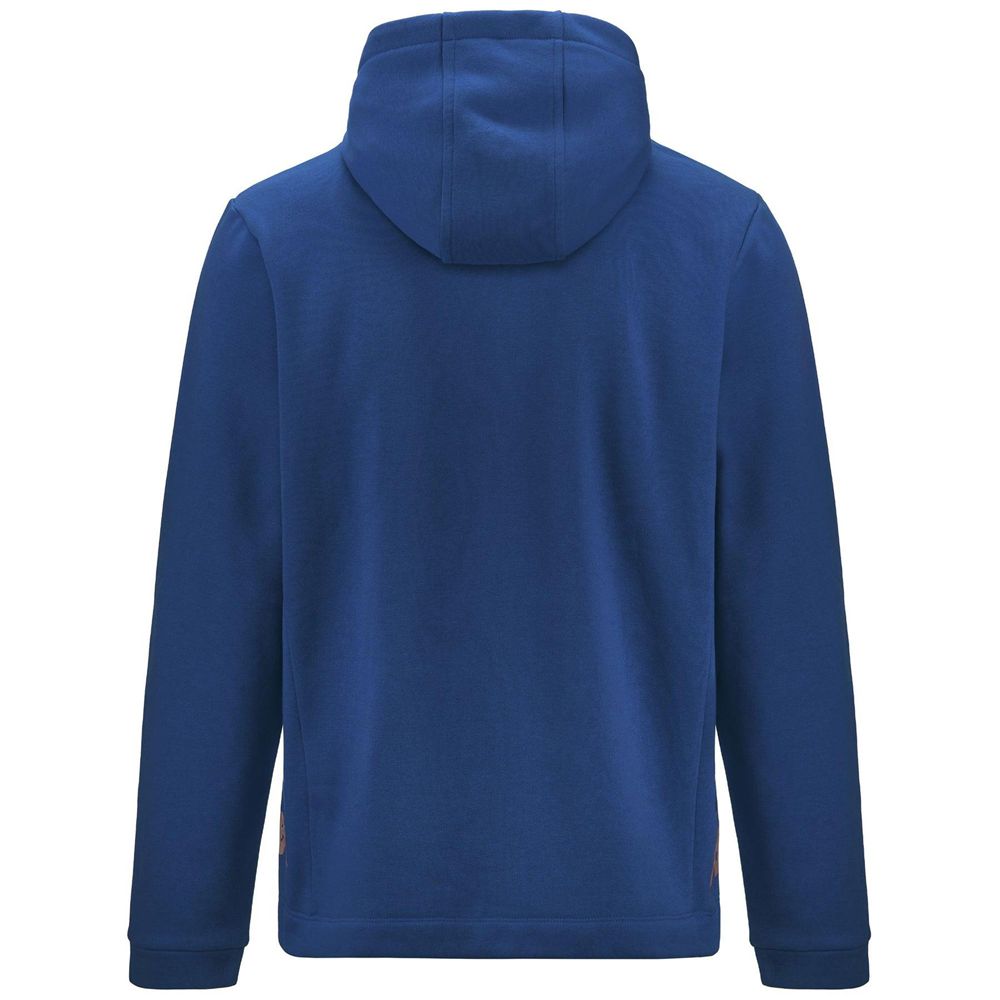 Men Kappa 4 Football Giordi Hoodie Blue | 765238-JRF