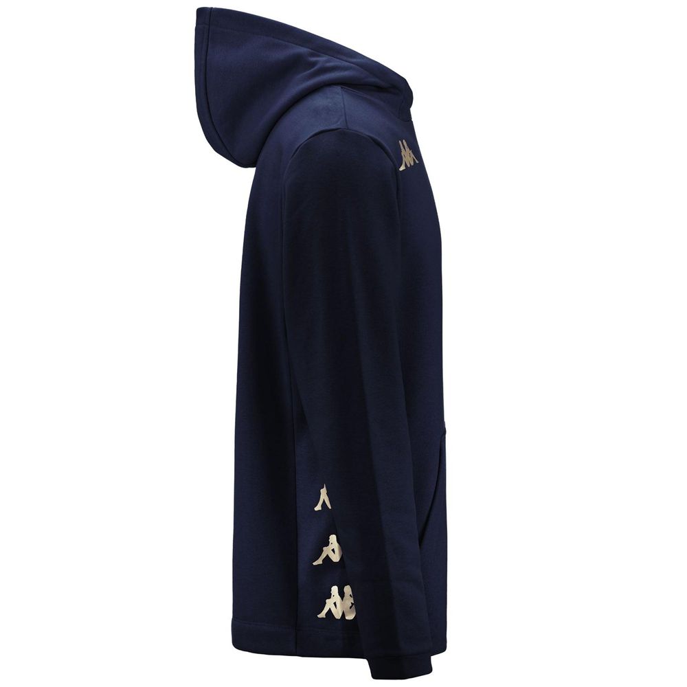 Men Kappa 4 Football Giordi Hoodie Navy | 157208-LRU