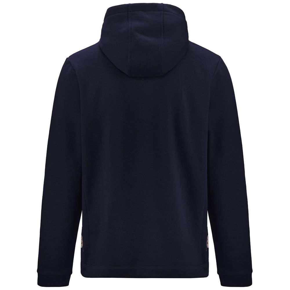 Men Kappa 4 Football Giordi Hoodie Navy | 157208-LRU