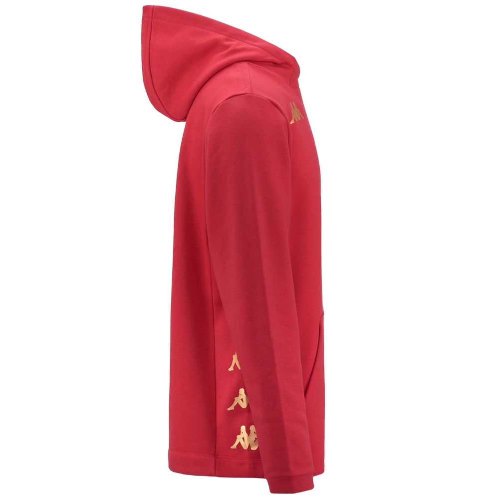 Men Kappa 4 Football Giordi Hoodie Red | 718962-TKD