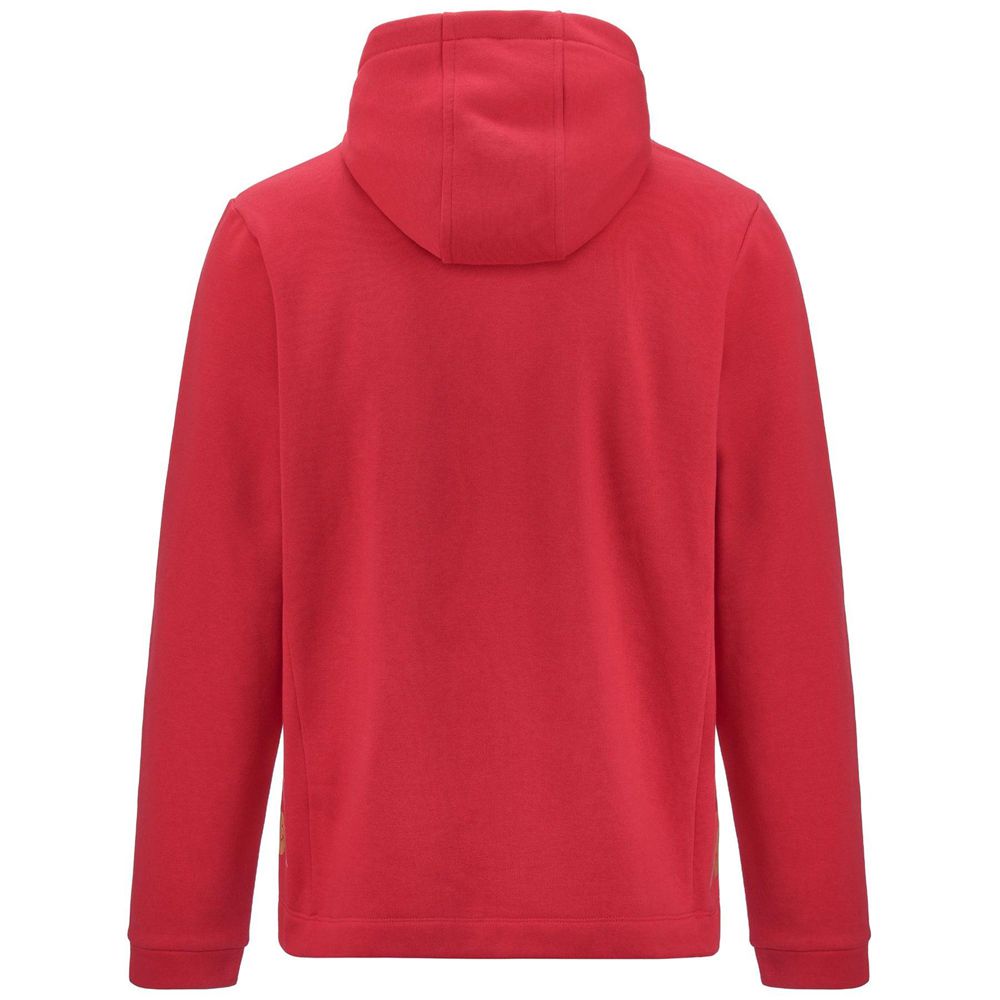 Men Kappa 4 Football Giordi Hoodie Red | 718962-TKD