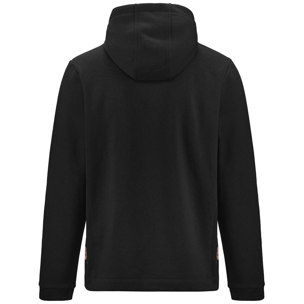 Men Kappa 4 Football Giordizi Hoodie Black | 016823-KQD