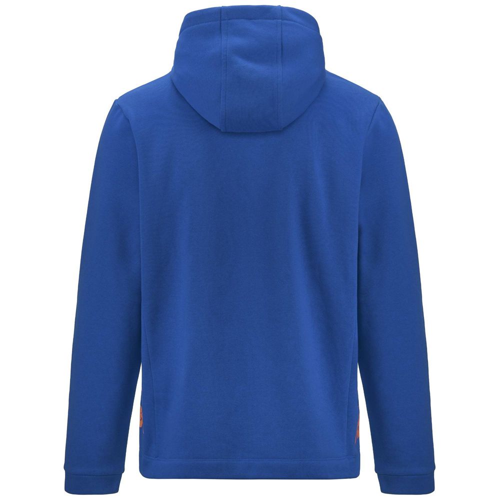 Men Kappa 4 Football Giordizi Hoodie Blue | 876125-OYJ