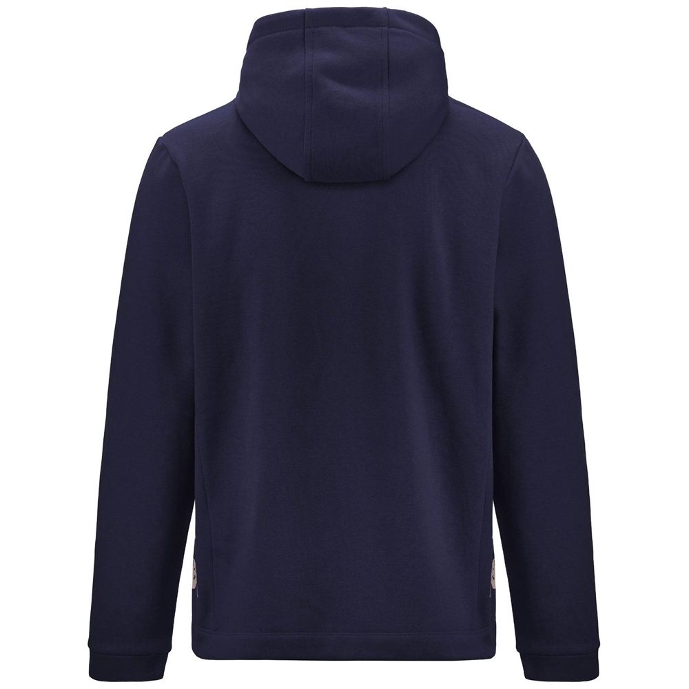 Men Kappa 4 Football Giordizi Hoodie Navy | 315268-WDP