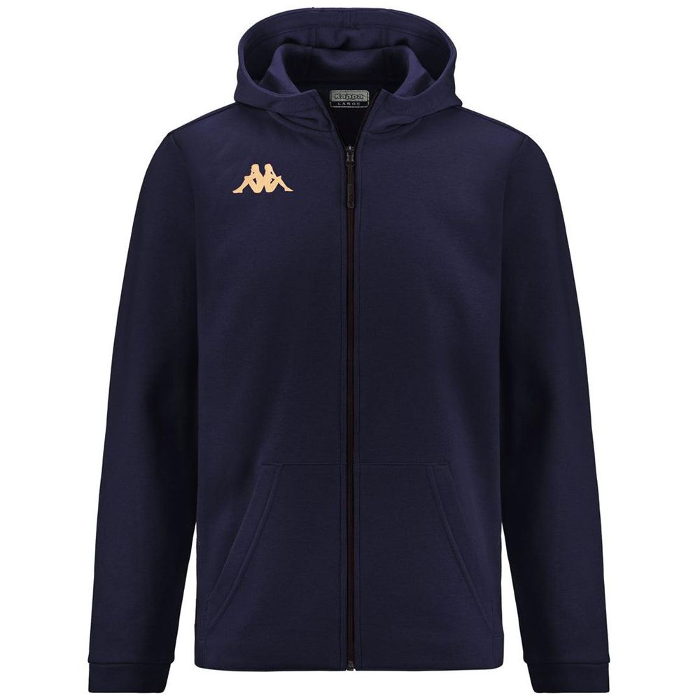 Men Kappa 4 Football Giordizi Hoodie Navy | 315268-WDP