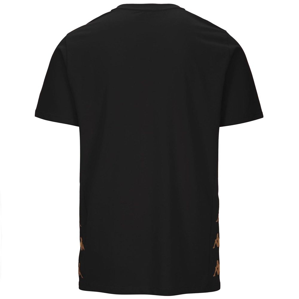 Men Kappa 4 Football Giovo T-Shirt Black | 673018-GBI