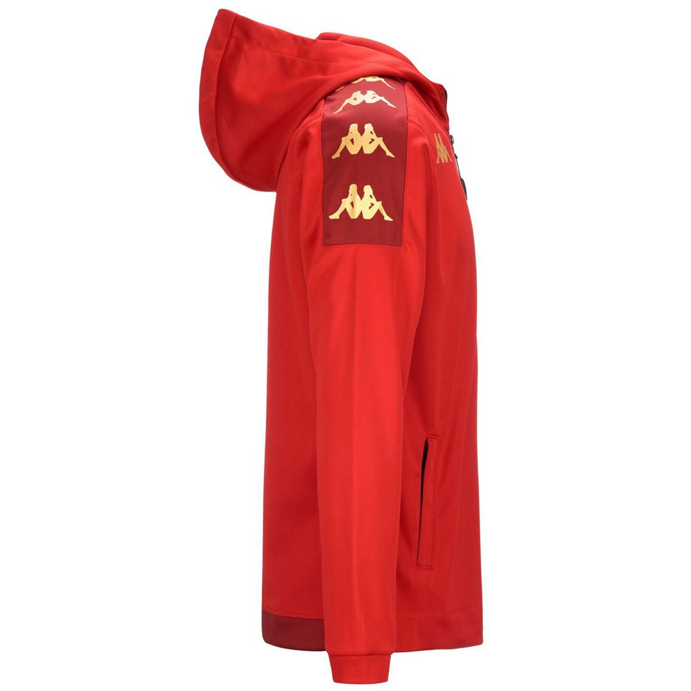 Men Kappa 4 Football Grevolo Hoodie Red | 582641-FSJ