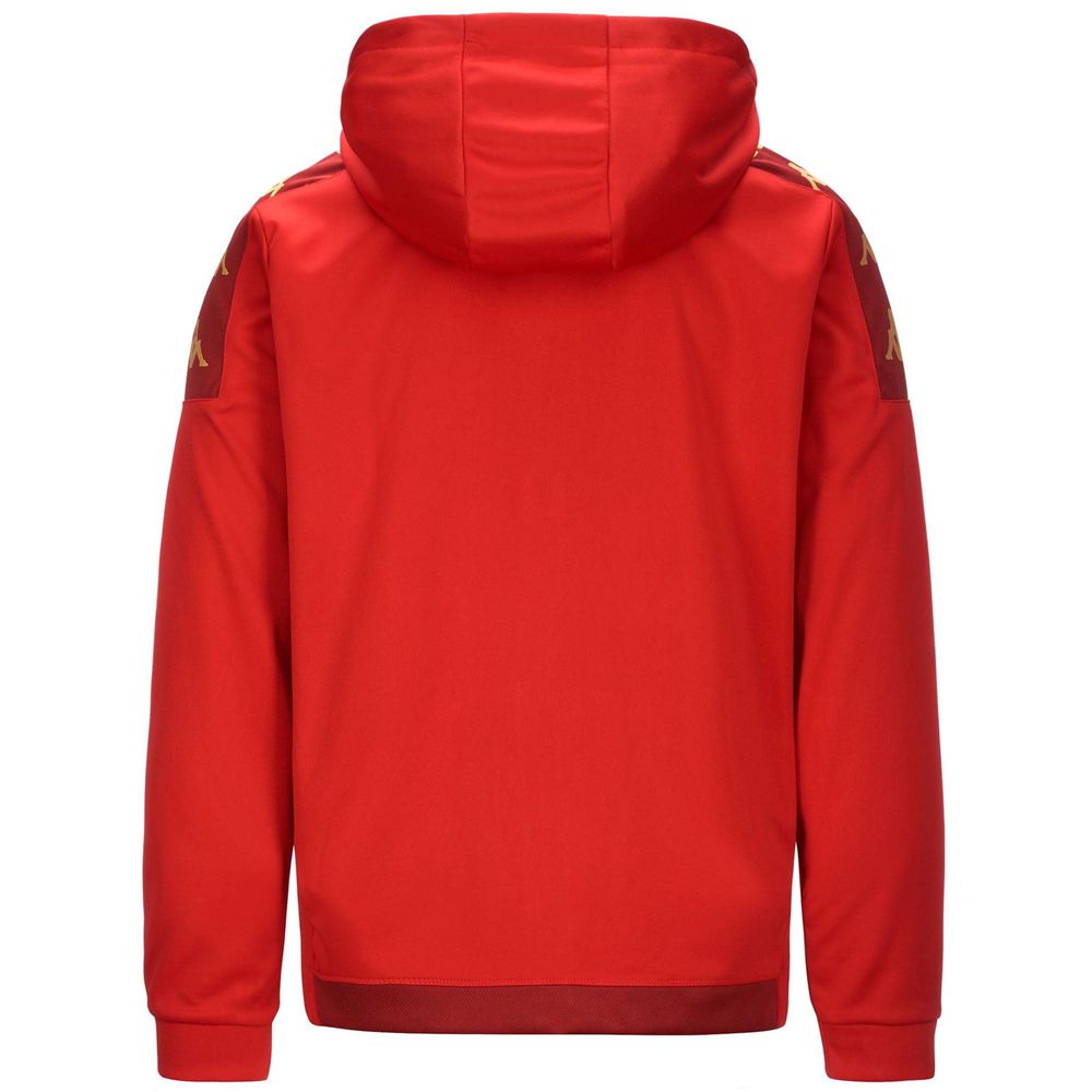 Men Kappa 4 Football Grevolo Hoodie Red | 582641-FSJ